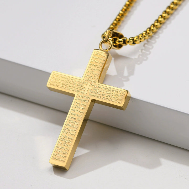 ✝️ Embrace Divine Strength - 49% OFF - ✨ Cross Necklace with the Lord's Prayer - For Daily Faith and Spiritual Connection 🙏