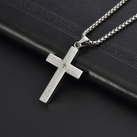 ✝️ Embrace Divine Strength - 49% OFF - ✨ Cross Necklace with the Lord's Prayer - For Daily Faith and Spiritual Connection 🙏