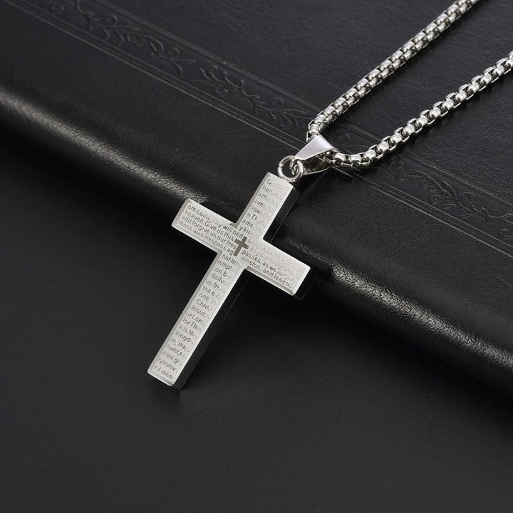 ✝️ Embrace Divine Strength - 49% OFF - ✨ Cross Necklace with the Lord's Prayer - For Daily Faith and Spiritual Connection 🙏