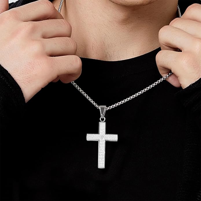 ✝️ Embrace Divine Strength - 49% OFF - ✨ Cross Necklace with the Lord's Prayer - For Daily Faith and Spiritual Connection 🙏