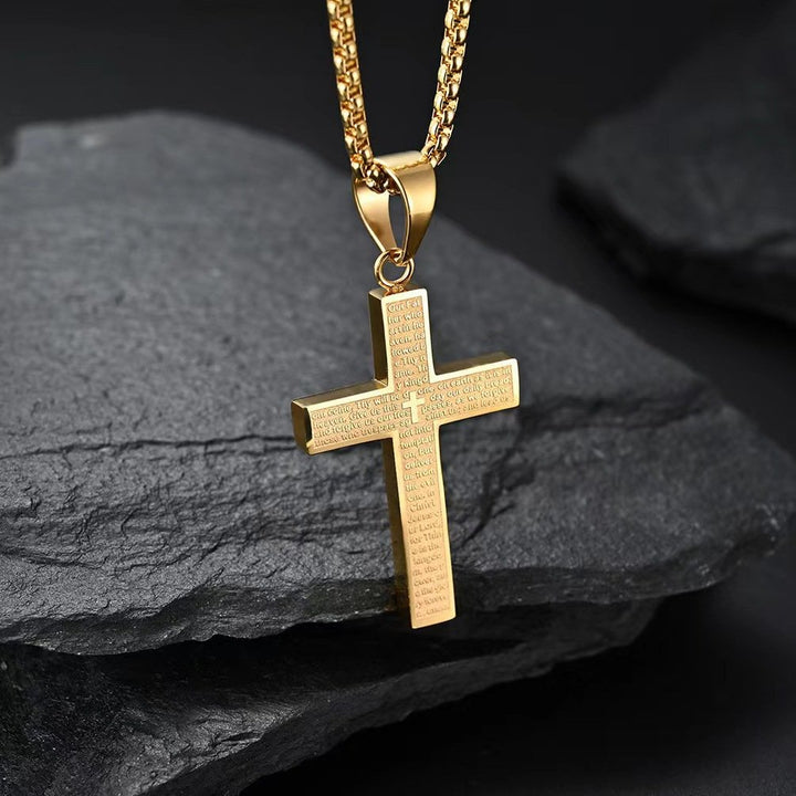 ✝️ Embrace Divine Strength - 49% OFF - ✨ Cross Necklace with the Lord's Prayer - For Daily Faith and Spiritual Connection 🙏