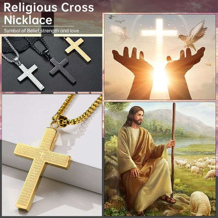 ✝️ Embrace Divine Strength - 49% OFF - ✨ Cross Necklace with the Lord's Prayer - For Daily Faith and Spiritual Connection 🙏