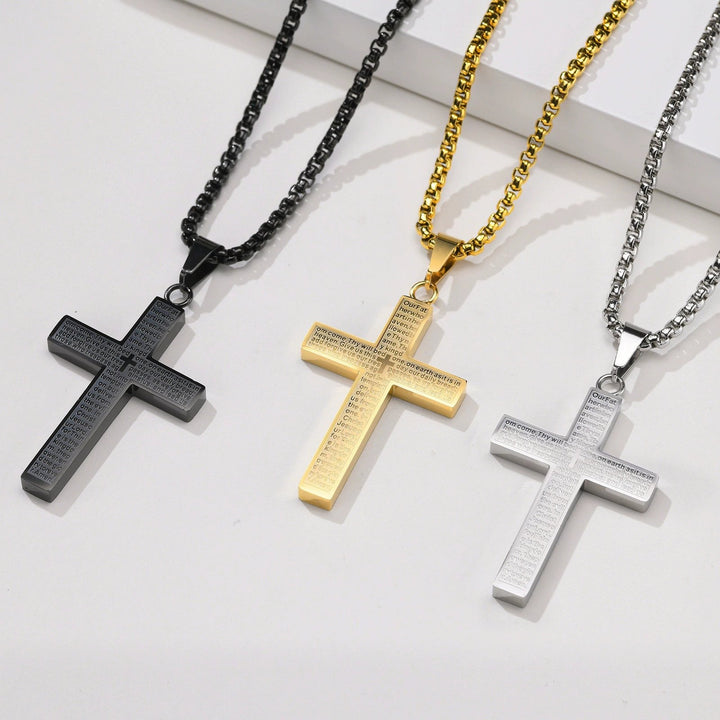 ✝️ Embrace Divine Strength - 49% OFF - ✨ Cross Necklace with the Lord's Prayer - For Daily Faith and Spiritual Connection 🙏